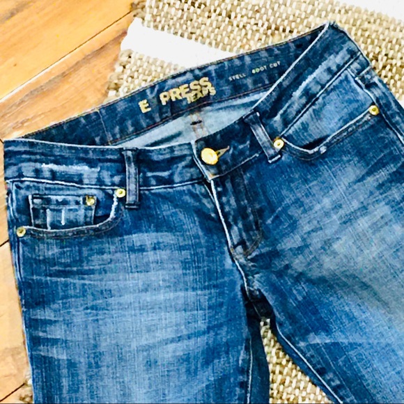 Express vintage denim jeans gold pocket boot cut -size 0 - fits like siz… - Picture 6 of 11